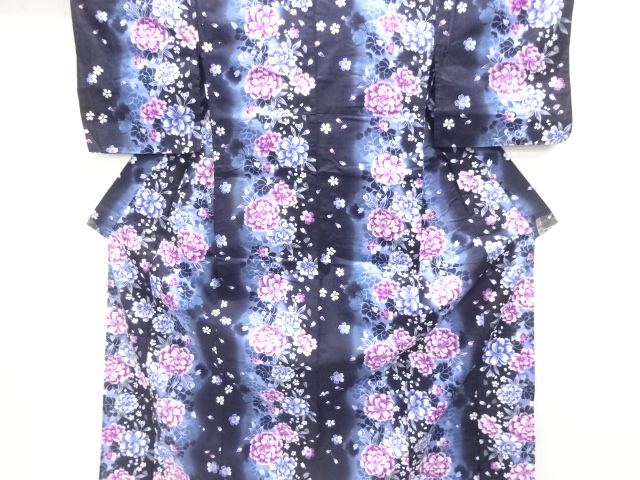 JAPANESE KIMONO / YUKATA / COTTON / FLOWER